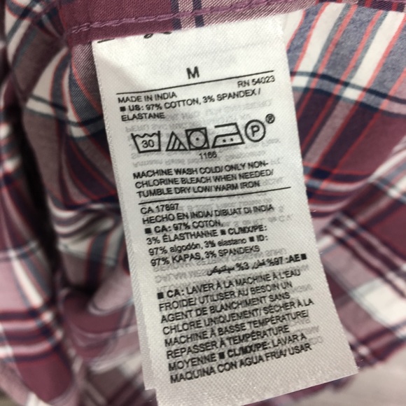 Old Navy The Classic Shirt Plaid Regular Fit M - Picture 4 of 4